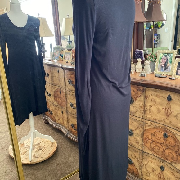 Eileen Fisher Black Long Sleeve Dress Timeless Elegance - Picture 6 of 12
